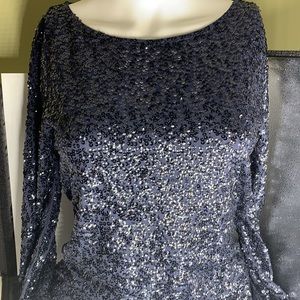 J. Crew Factory long sleeved navy sequin top- Size small
